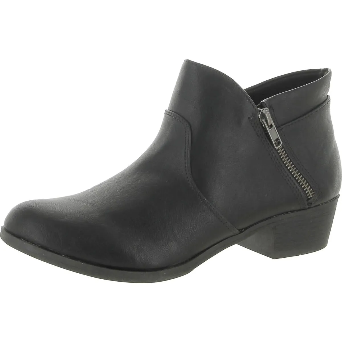 Abby Womens Faux Suede Block Ankle Boots