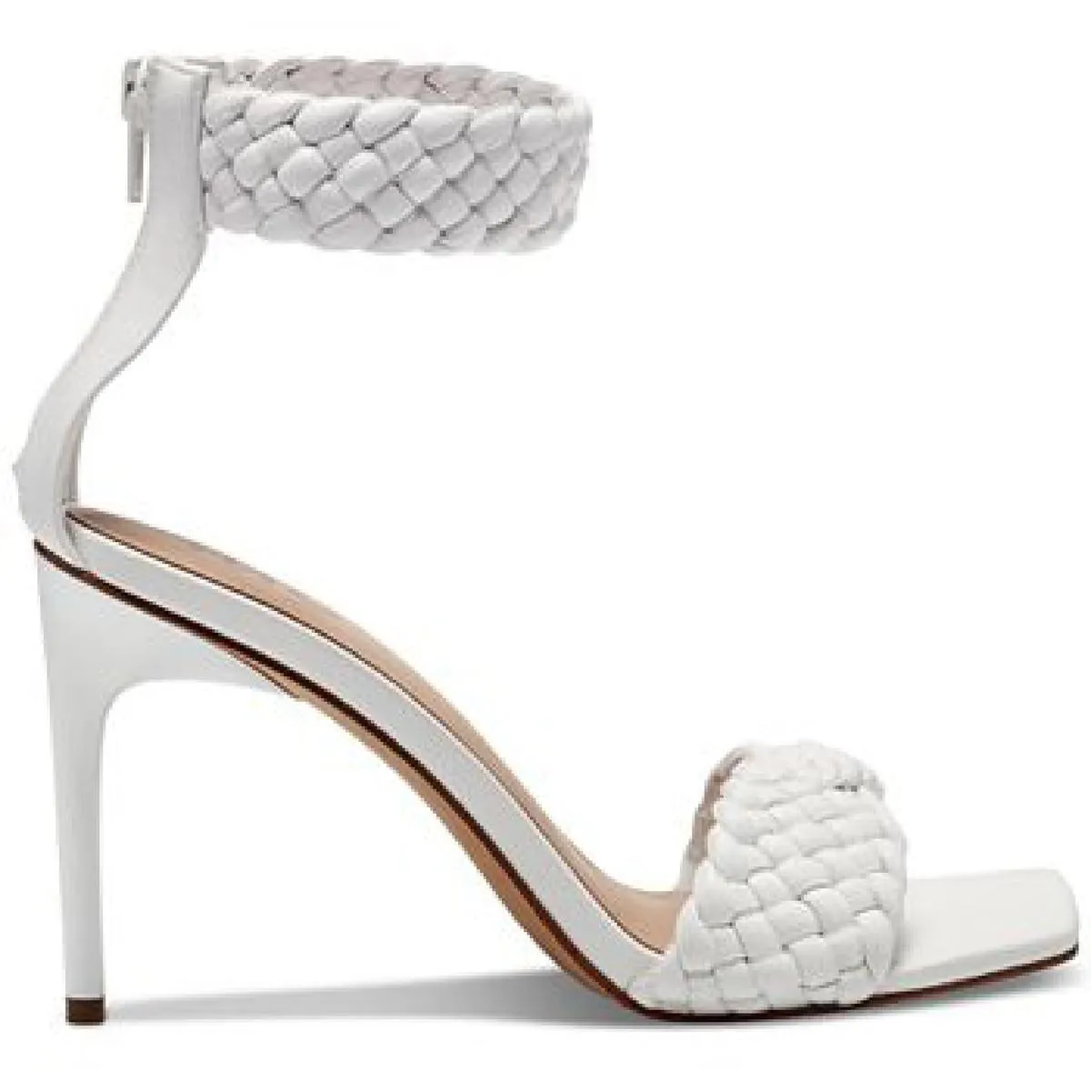 Adalie Womens Faux Leather Braided Ankle Strap