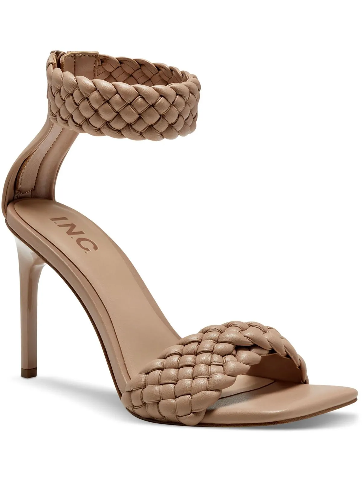 Adalie Womens Faux Leather Braided Ankle Strap
