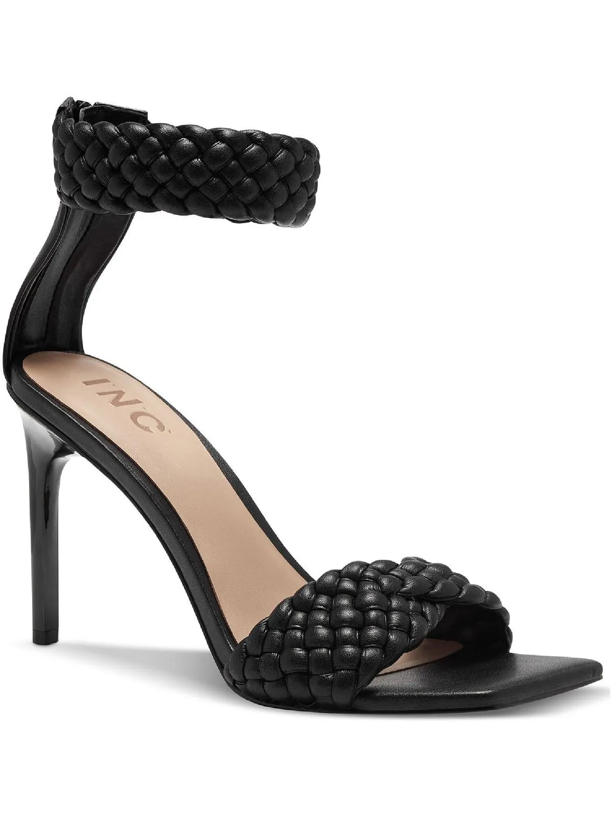 Adalie Womens Faux Leather Braided Ankle Strap