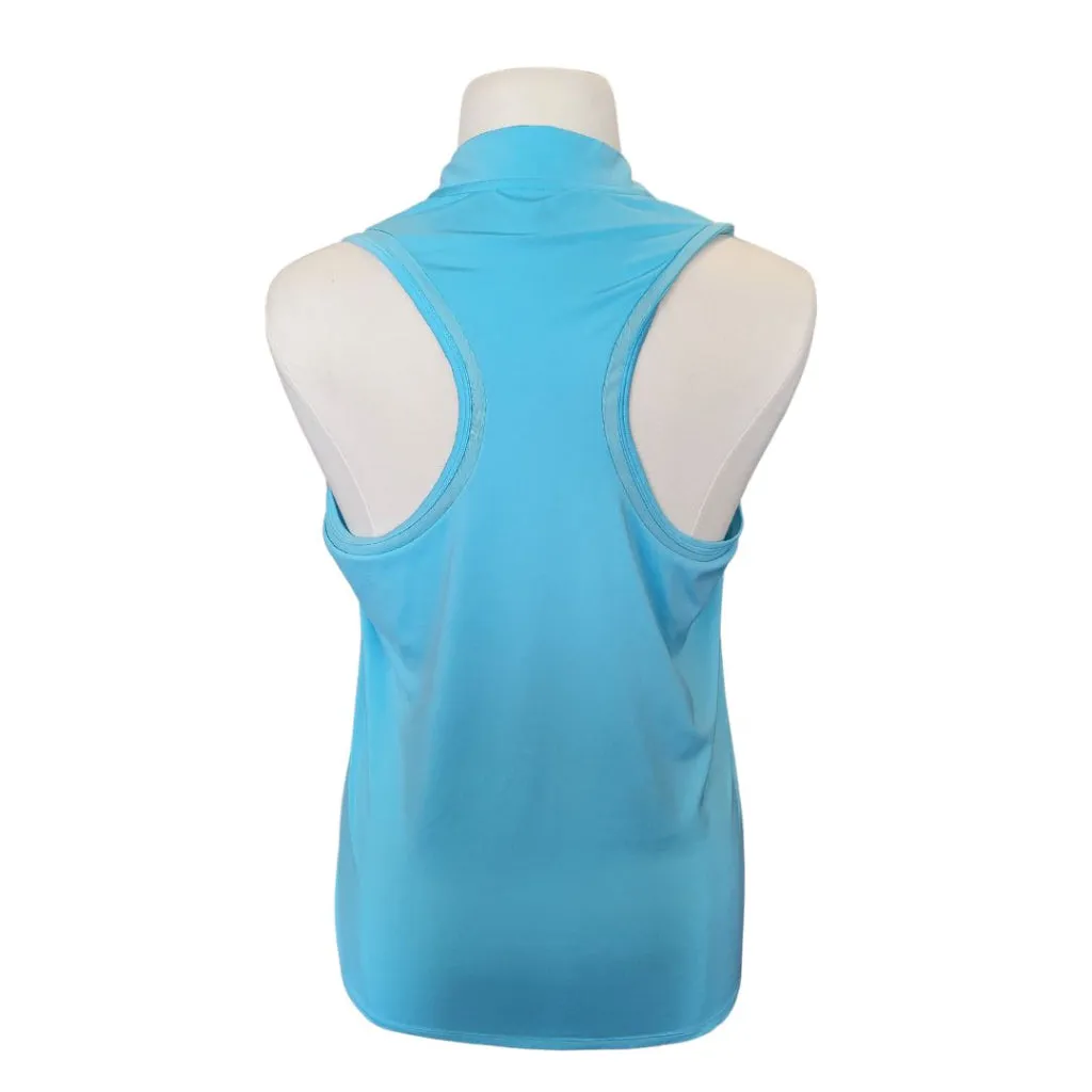 Adidas Light Blue 1/4 Zip Sleeveless Racerback Top Size XL MSP$60