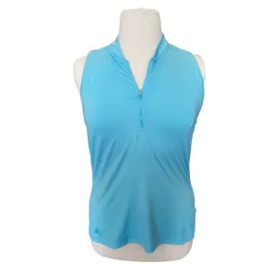 Adidas Light Blue 1/4 Zip Sleeveless Racerback Top Size XL MSP$60