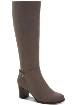 Adonnys Womens Leather Wide Calf Knee-High Boots