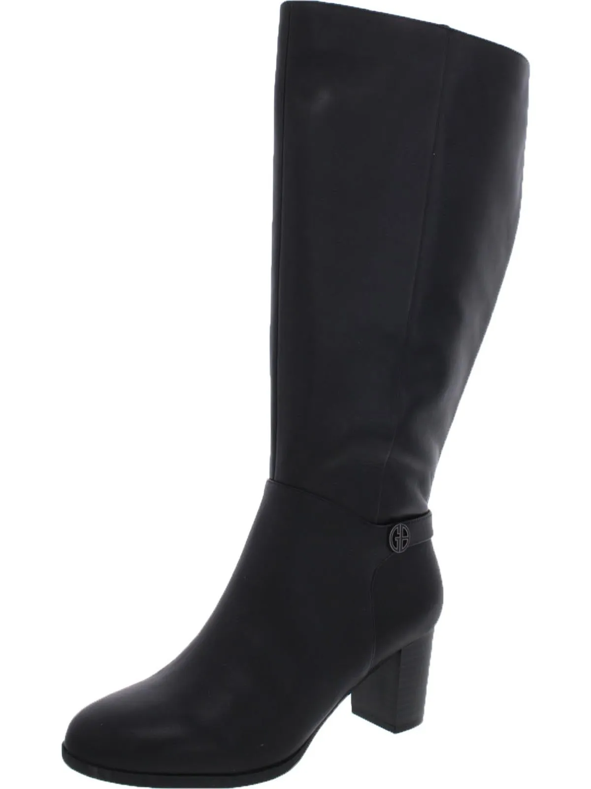 Adonnys Womens Leather Wide Calf Knee-High Boots