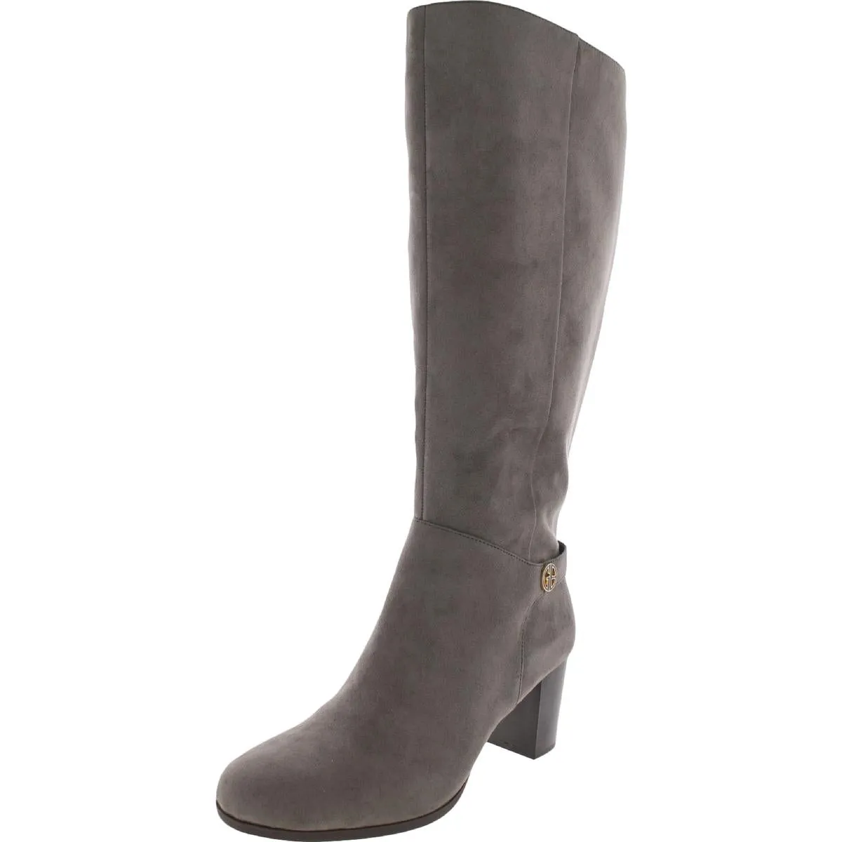 Adonnys Womens Leather Wide Calf Knee-High Boots