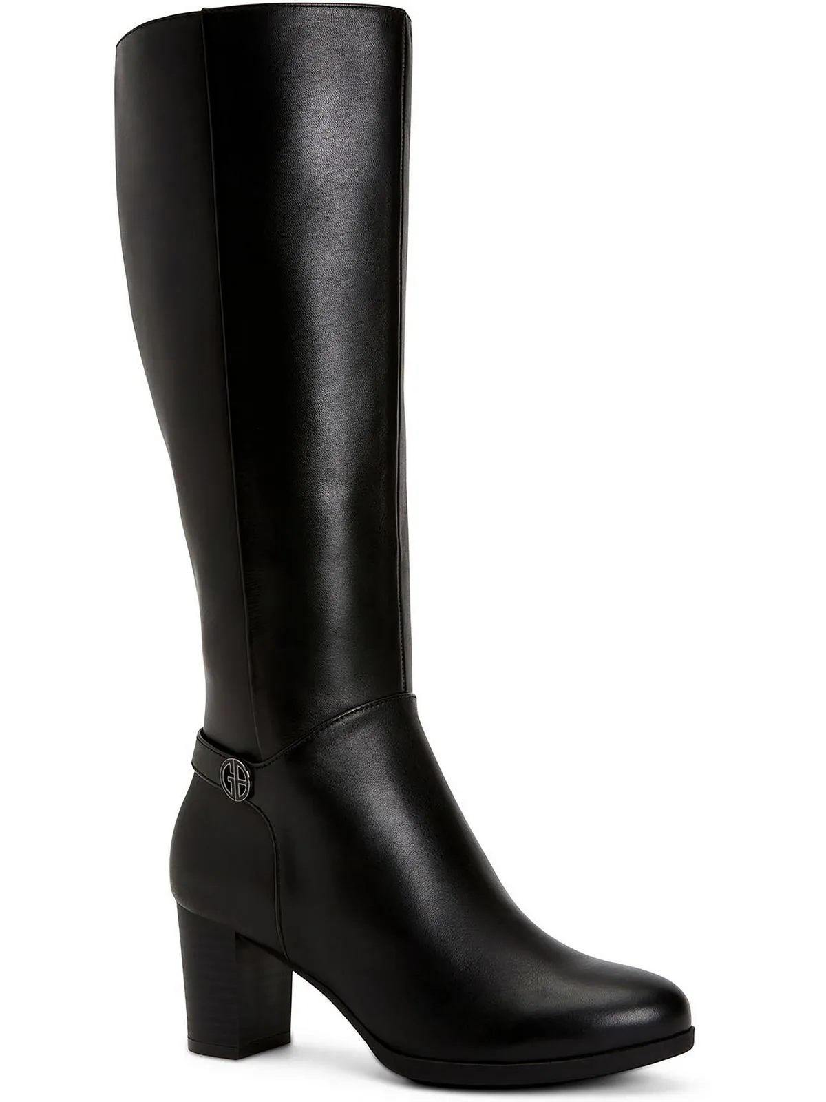 Adonnys Womens Leather Wide Calf Knee-High Boots