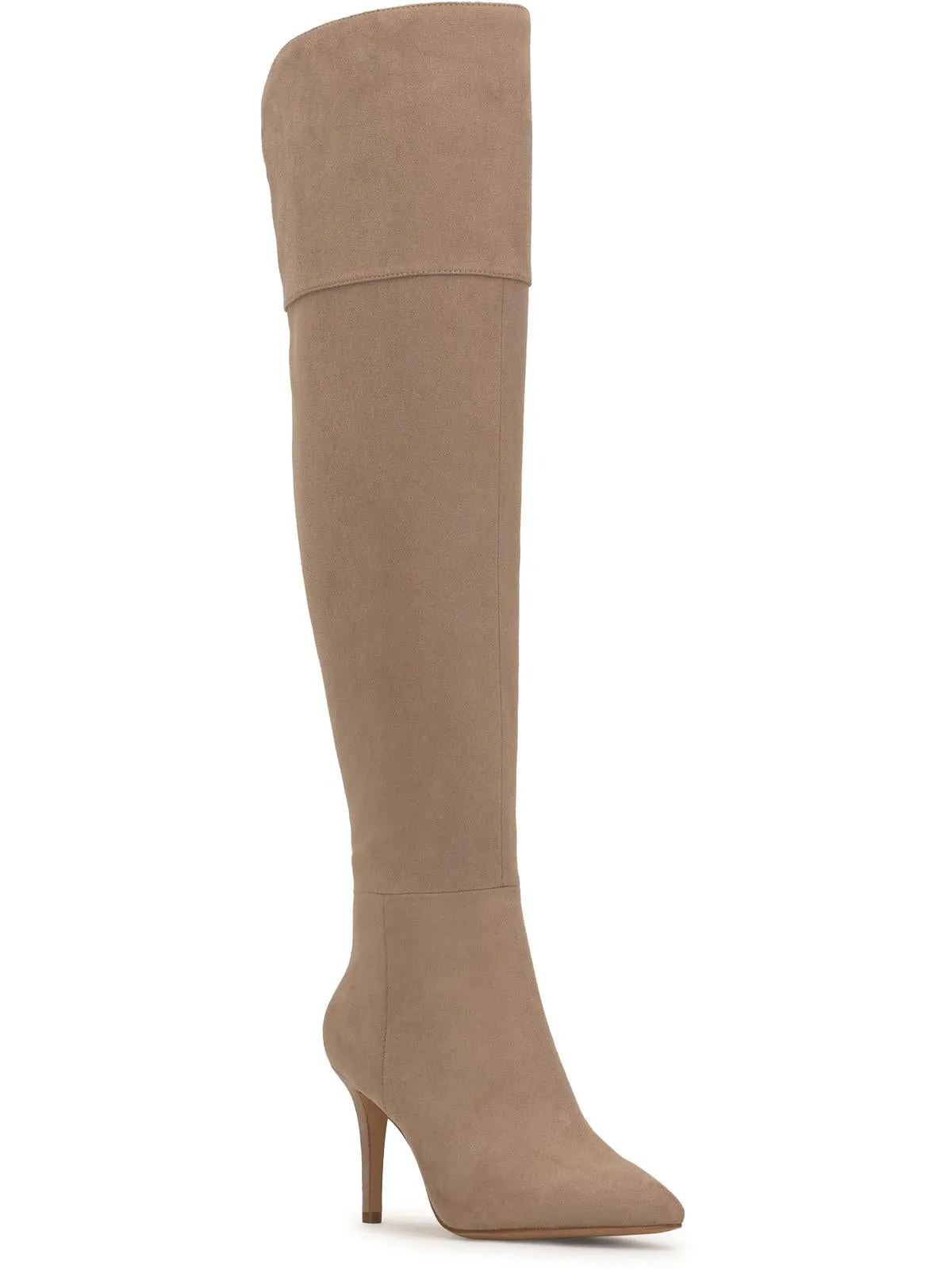 Adysen Womens Faux Suede Pointed Toe Over-The-Knee Boots