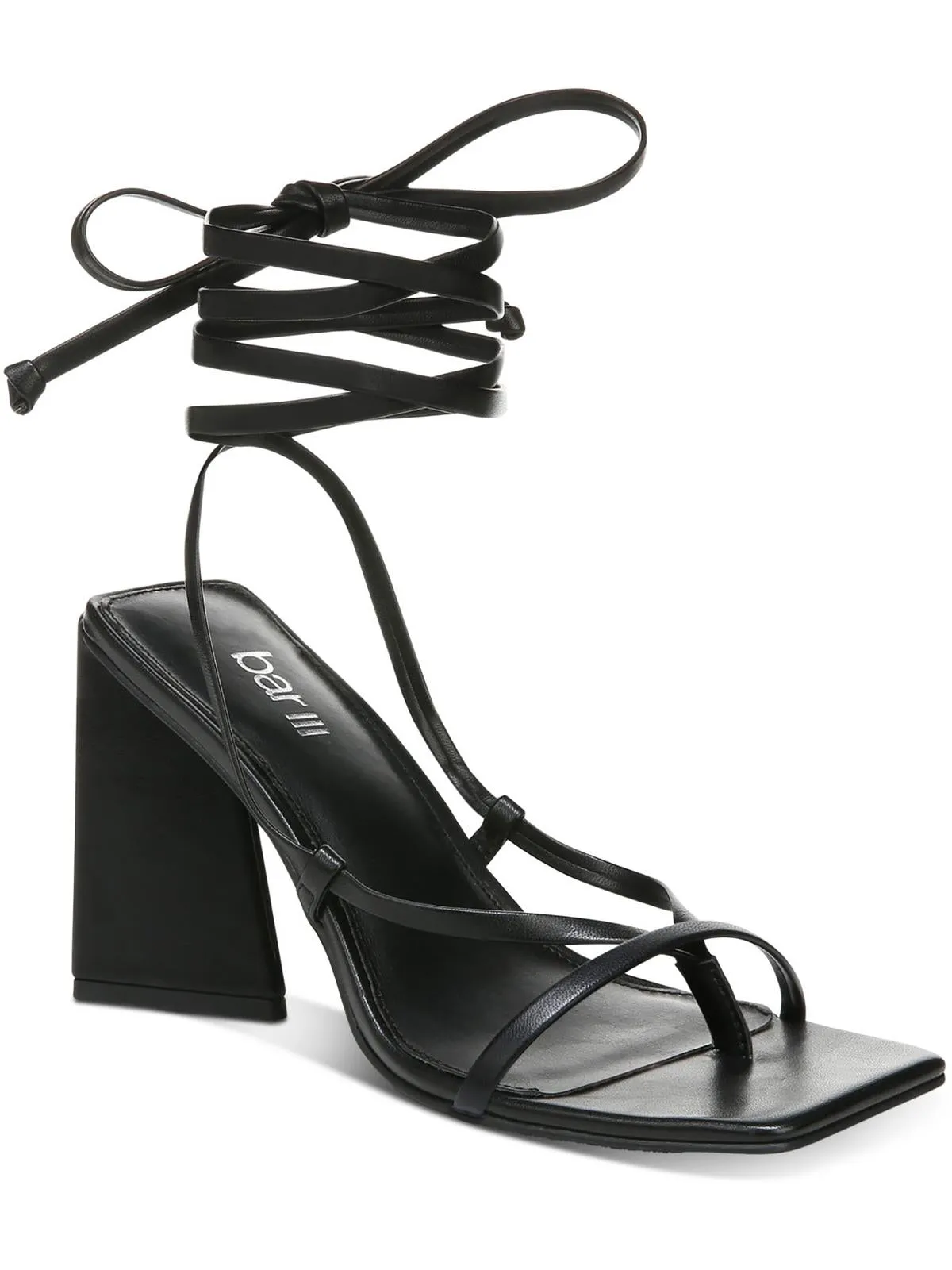Alana Womens Faux Leather Ankle Tie Slingback Sandals