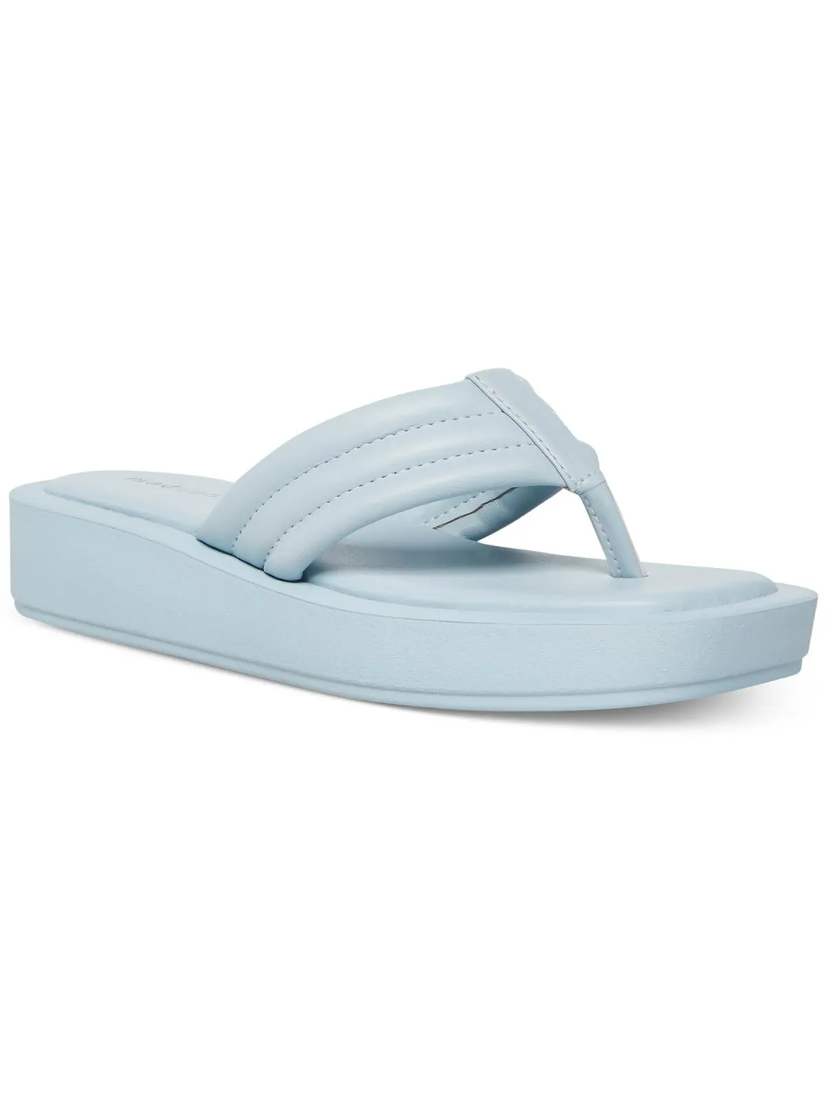 Amarri Womens Faux Leather Toe-Post Flatform Sandals