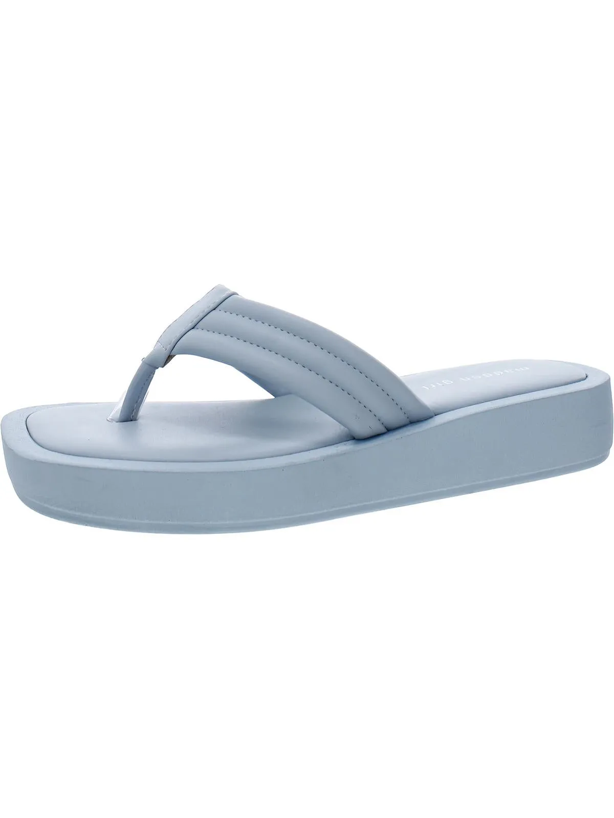 Amarri Womens Faux Leather Toe-Post Flatform Sandals