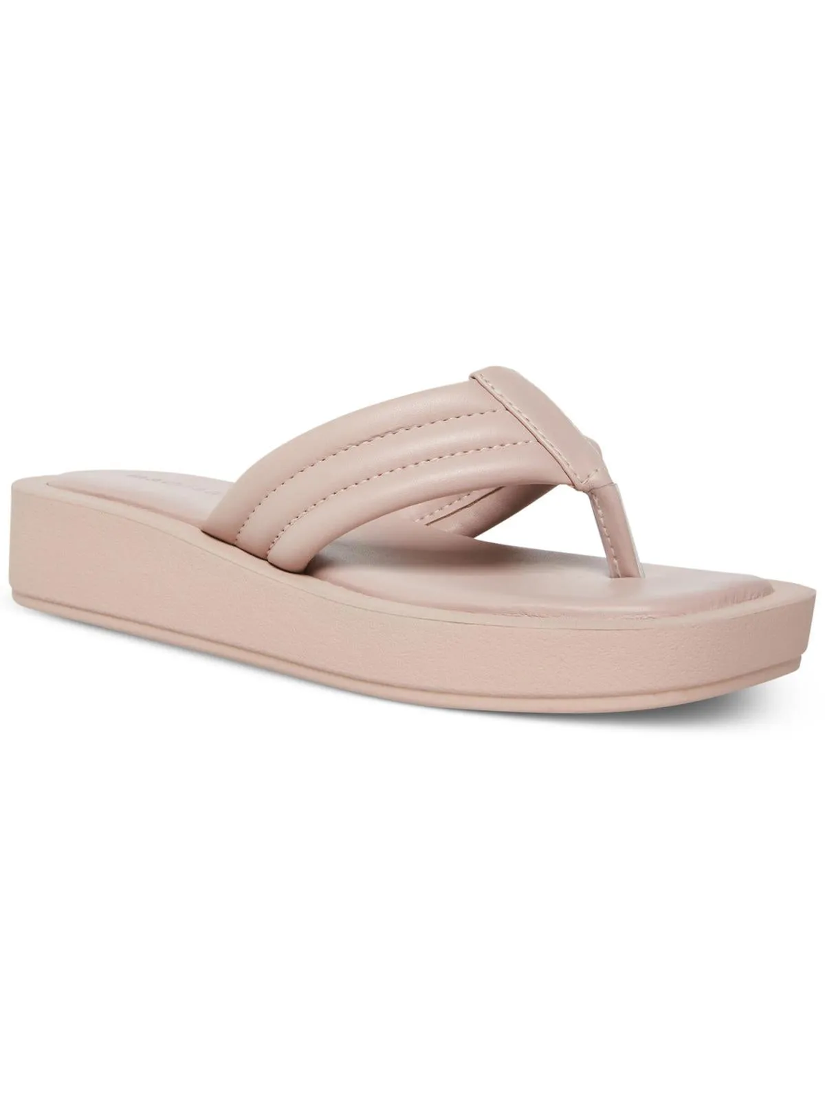 Amarri Womens Faux Leather Toe-Post Flatform Sandals