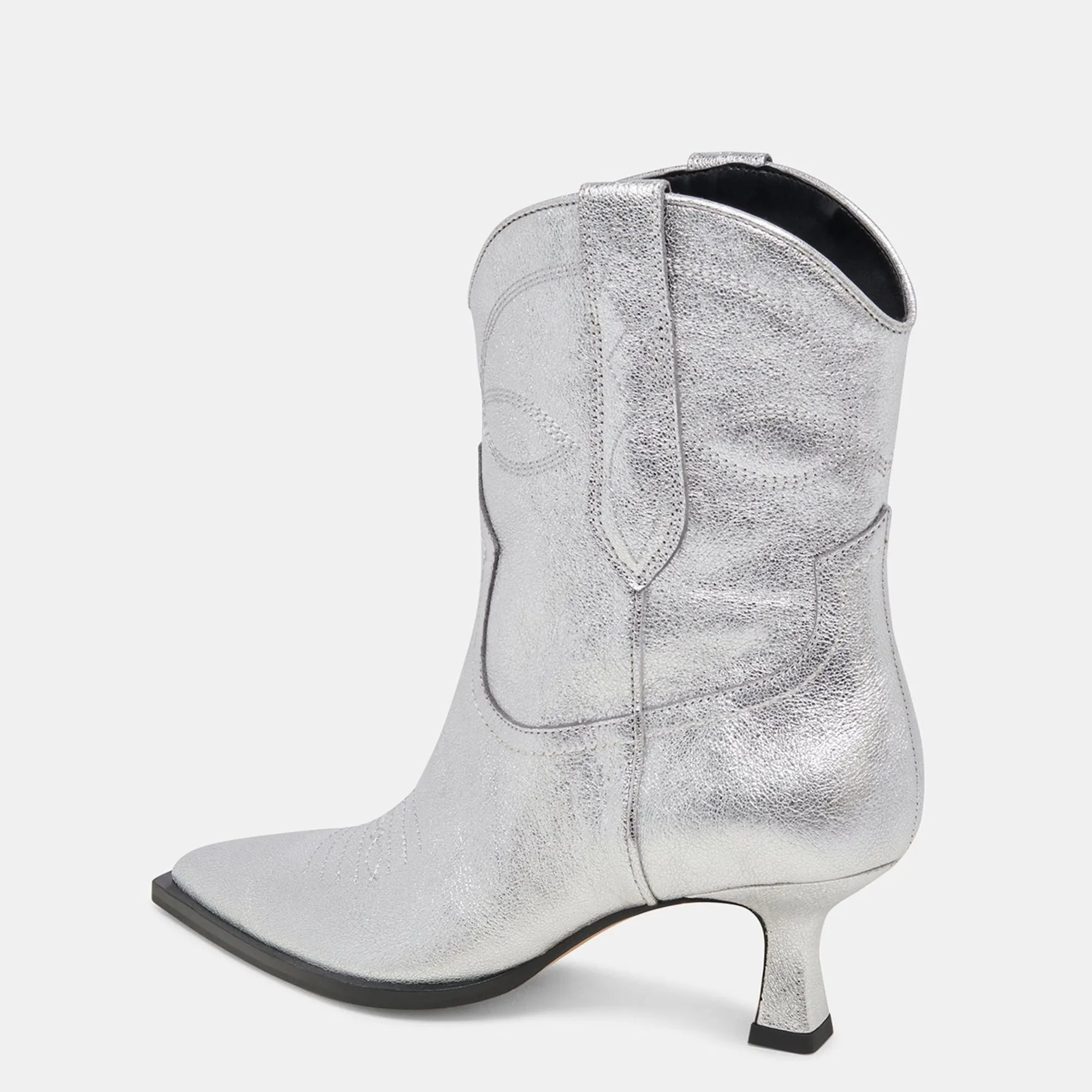 Angel Booties Silver Metallic Leather