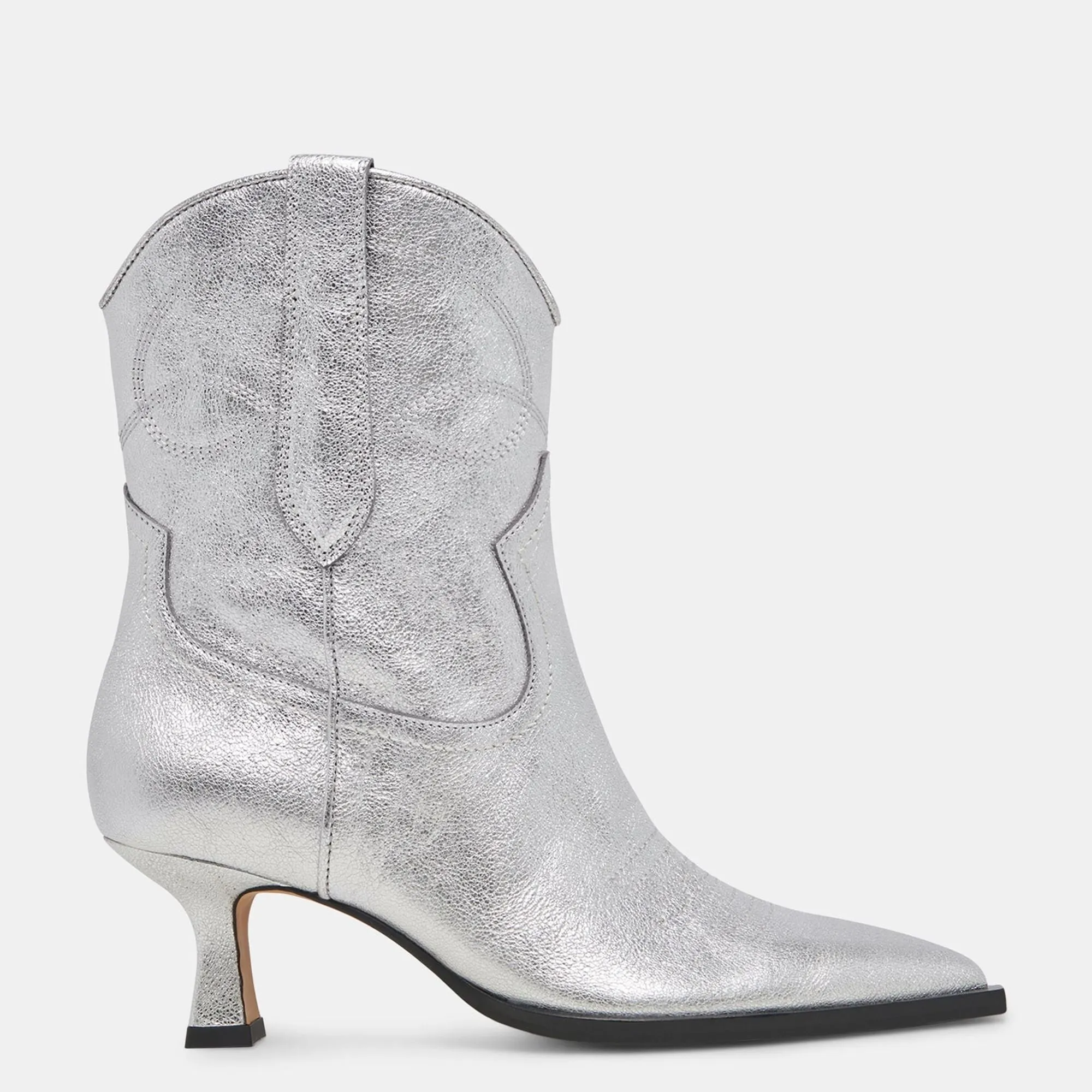 Angel Booties Silver Metallic Leather