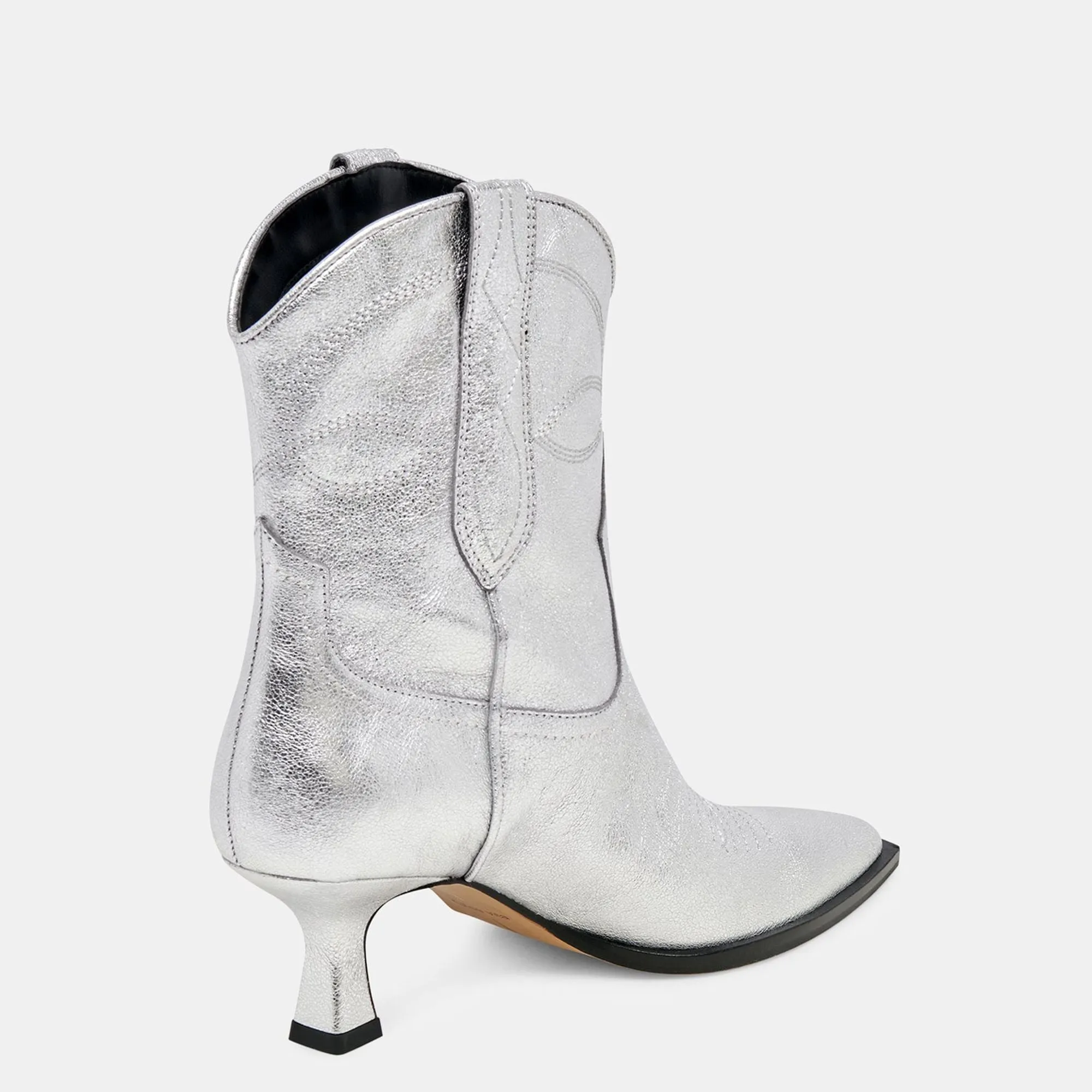 Angel Booties Silver Metallic Leather