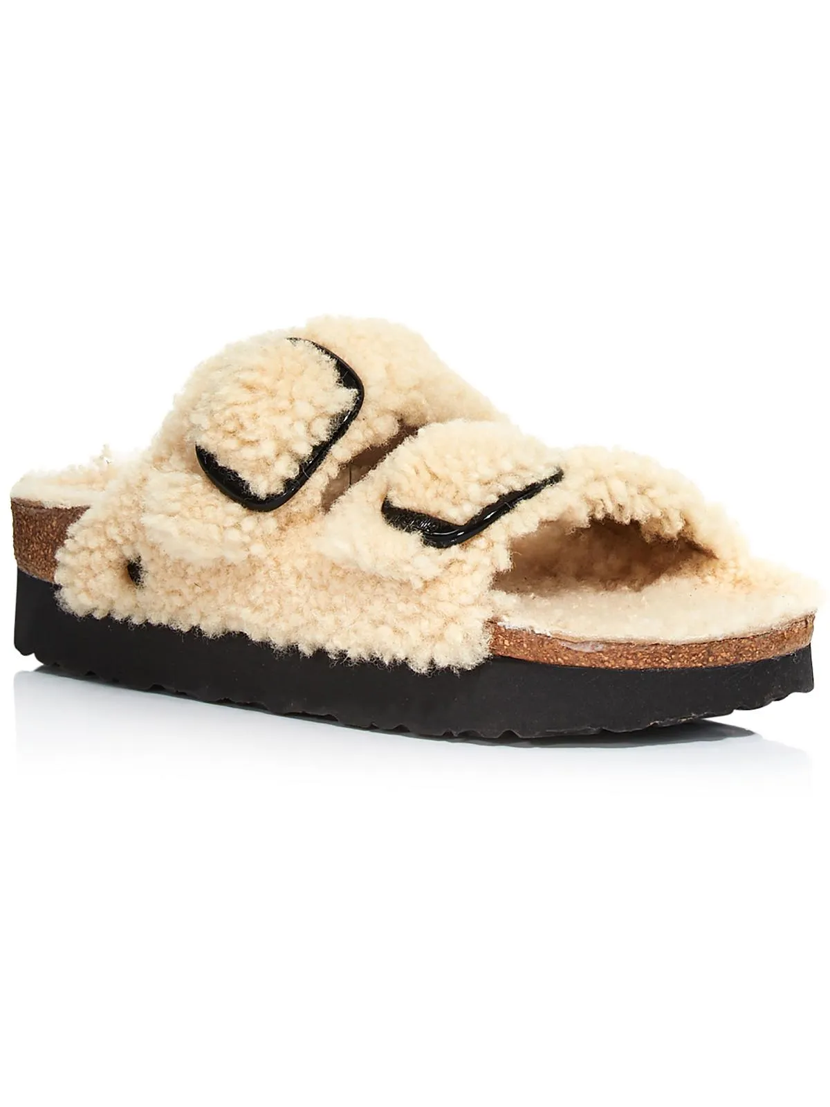 Arizona Big Buckle Womens Leather Slip On Slide Sandals