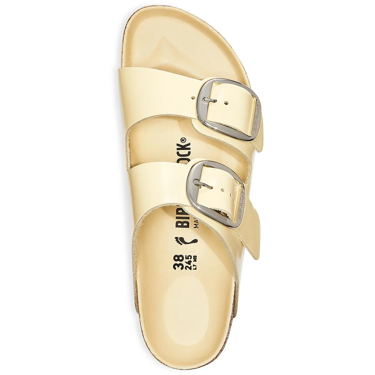 Arizona Big Buckle Womens Leather Slip On Slide Sandals