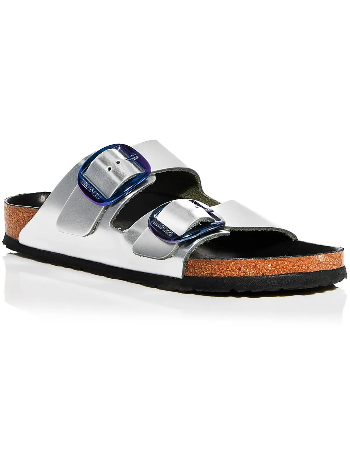 Arizona Big Buckle Womens Leather Slip On Slide Sandals