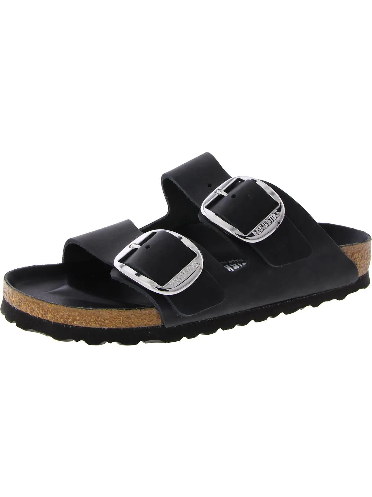 Arizona Big Buckle Womens Leather Slip On Slide Sandals
