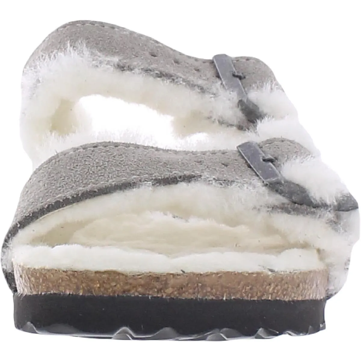 Arizona Womens Suede Faux Fur Lined Footbed Sandals