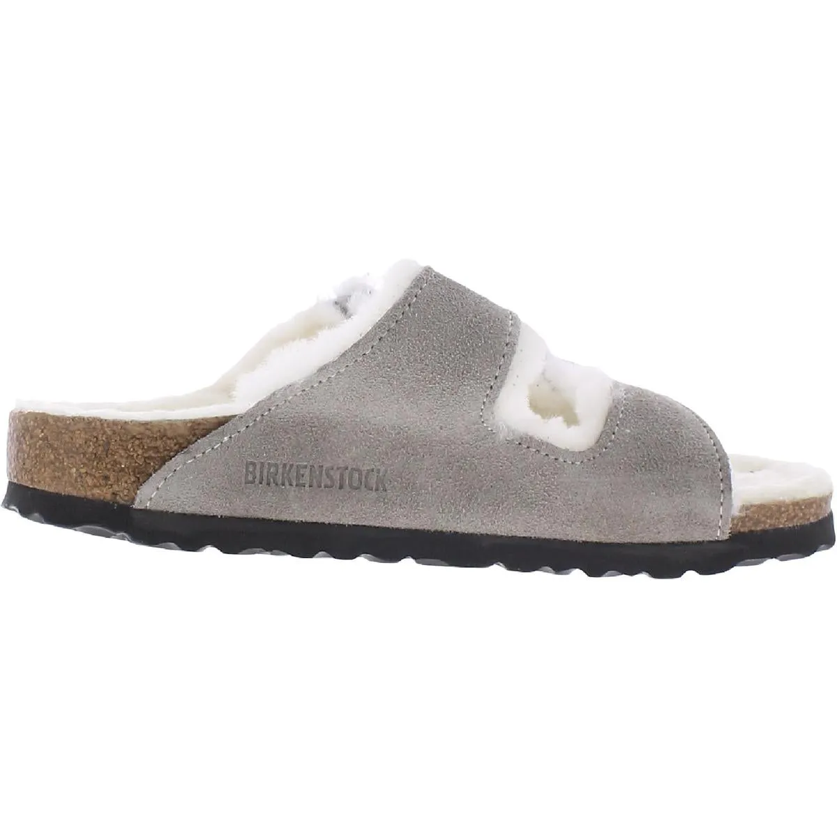 Arizona Womens Suede Faux Fur Lined Footbed Sandals