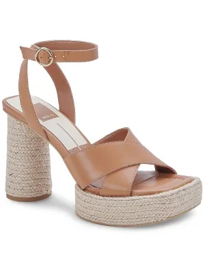 Arlow Womens Leather Ankle Strap Espadrilles