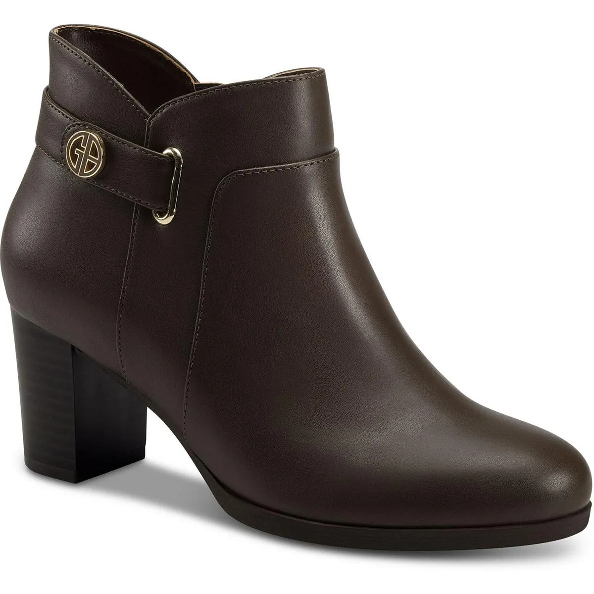 Artemy Womens Block Heel Slip On Booties