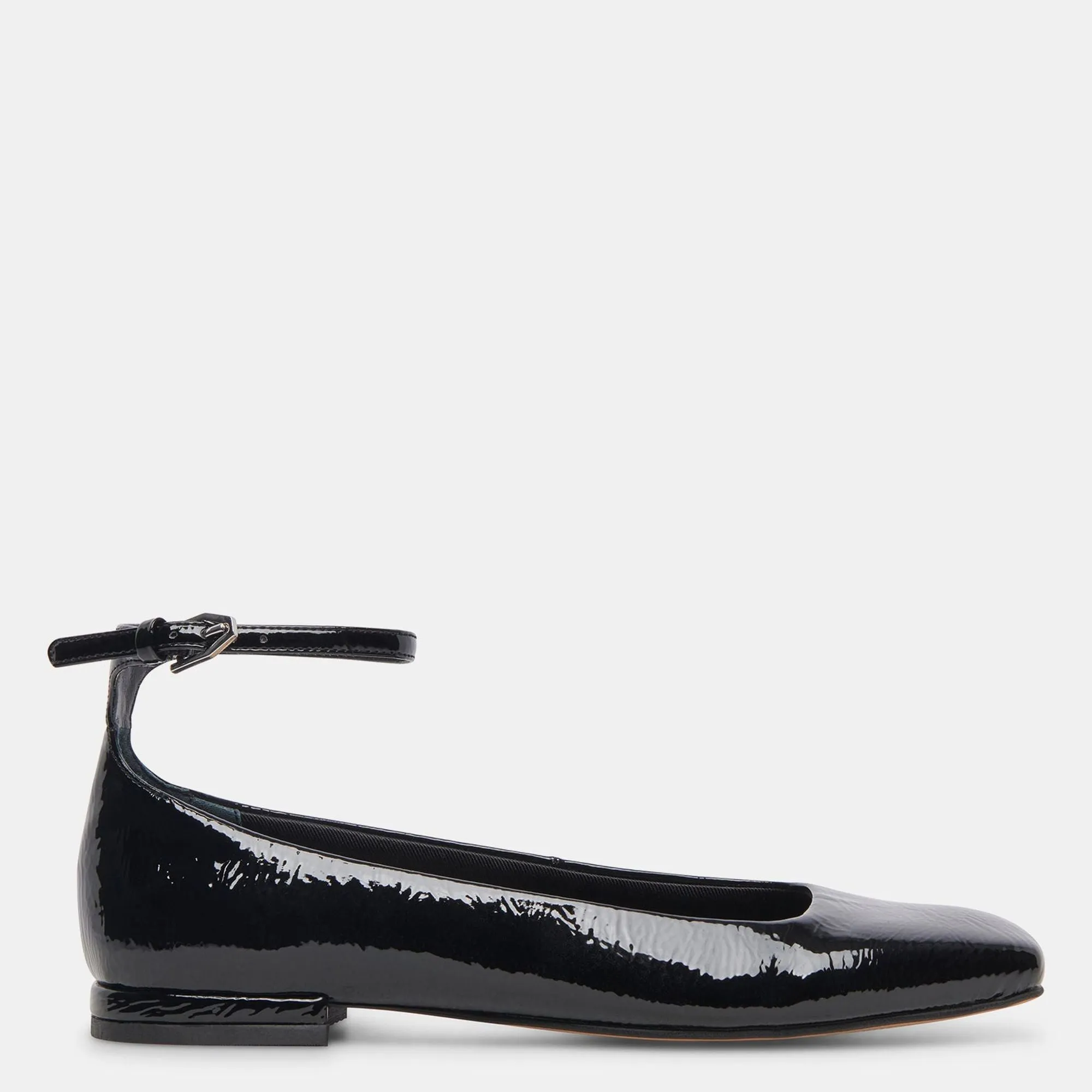 Ashya Ballet Flats Midnight Crinkle Patent