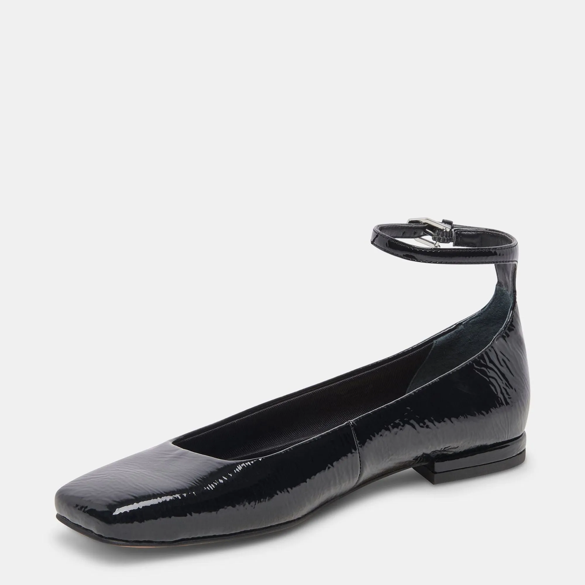 Ashya Ballet Flats Midnight Crinkle Patent