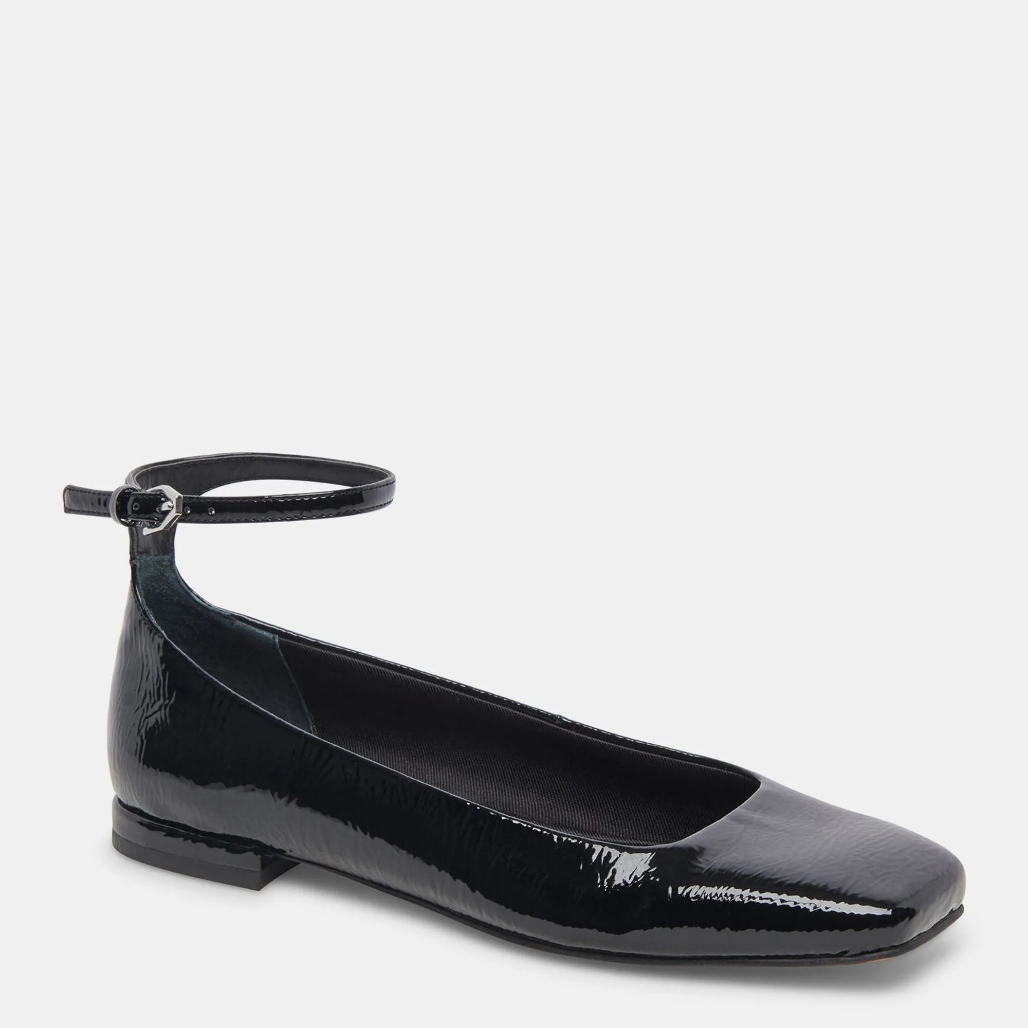 Ashya Ballet Flats Midnight Crinkle Patent