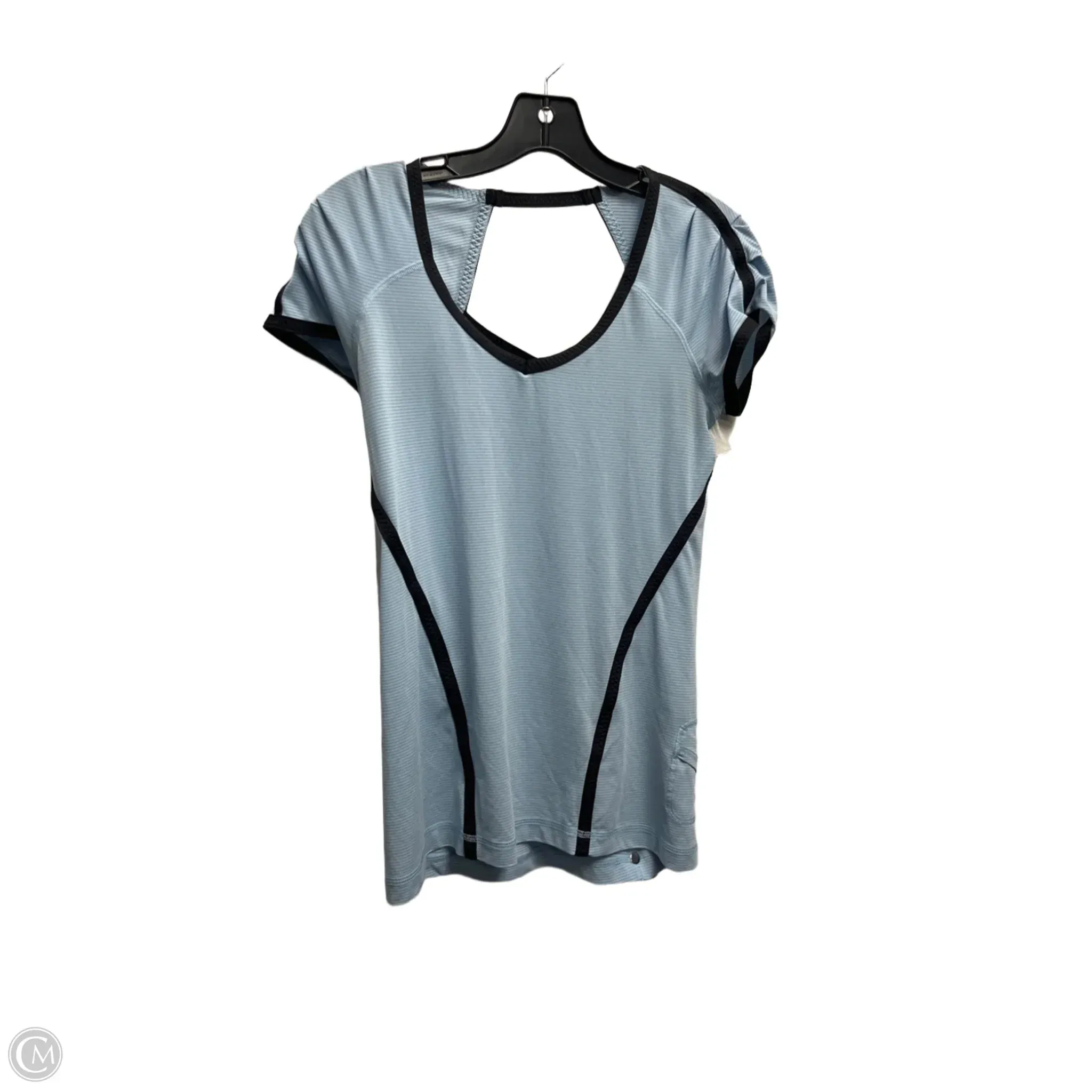 Athletic Top Short Sleeve By Lululemon In Blue, Size: 4