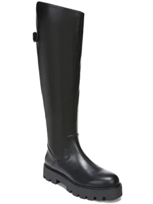 Balin Womens Leather Wide Calf Over-The-Knee Boots