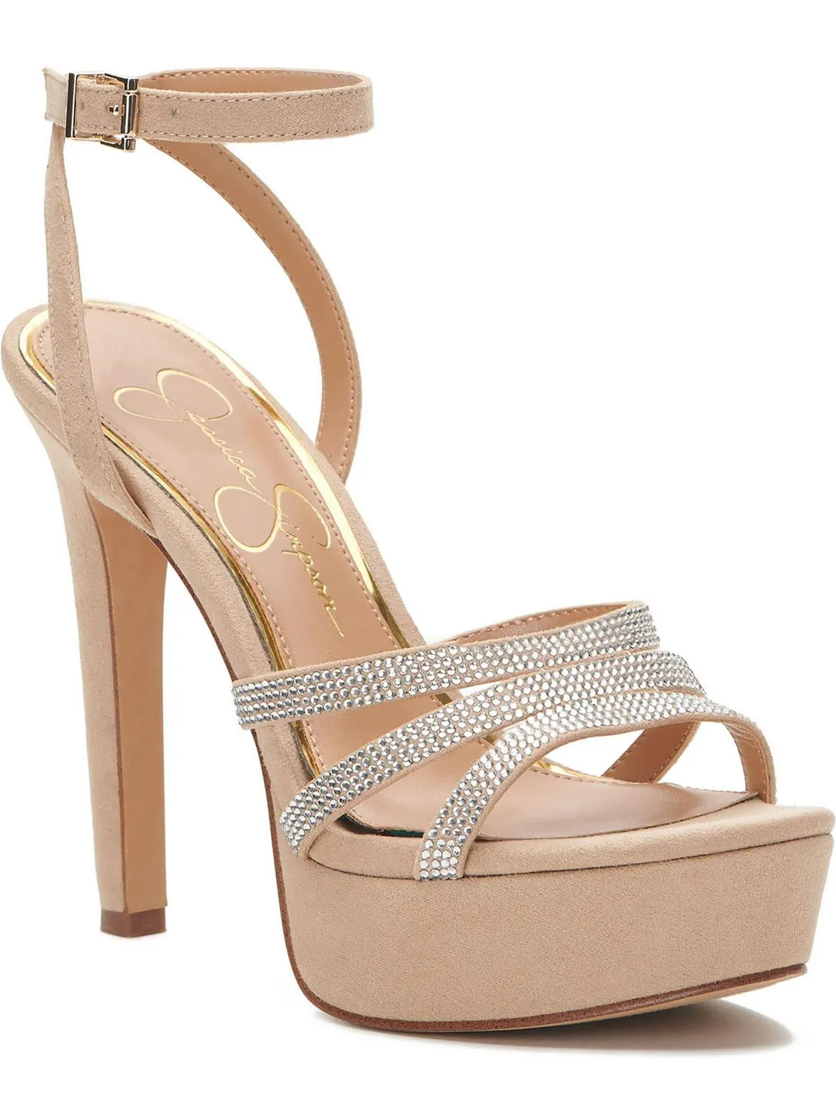 Balina 3 Womens Microsuede Open Toe Heels