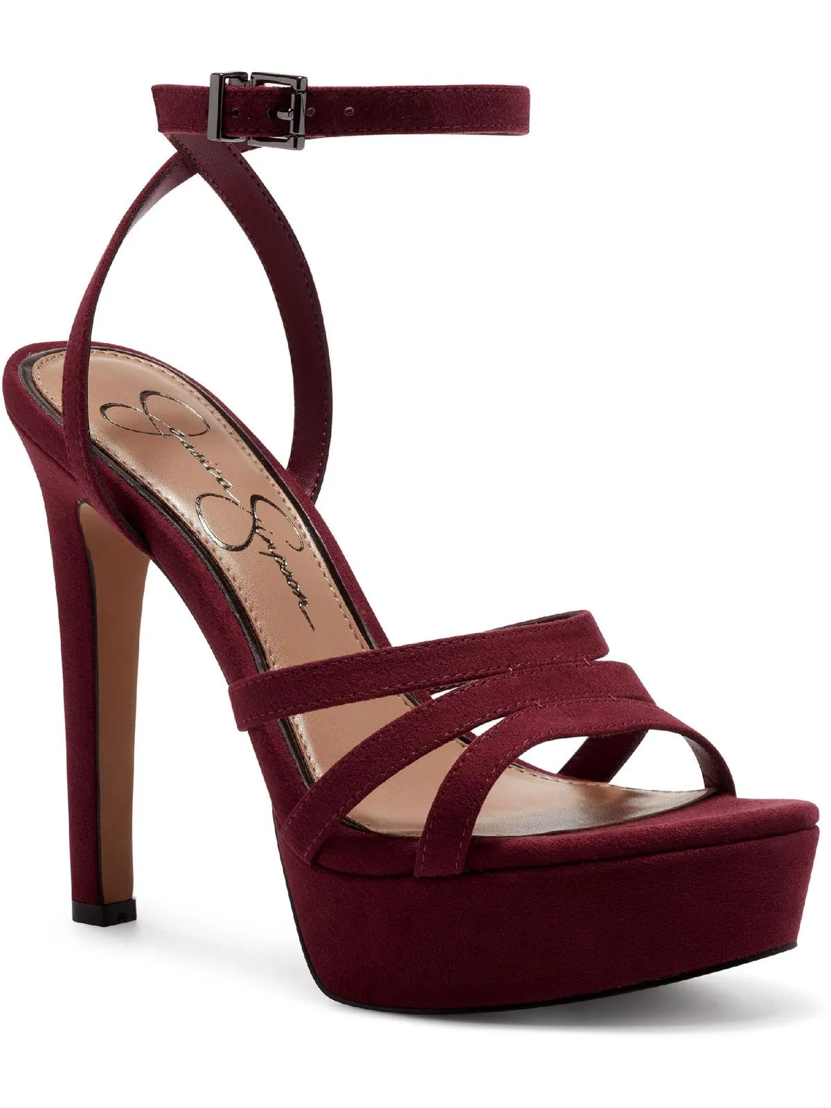 Balina 3 Womens Microsuede Open Toe Heels