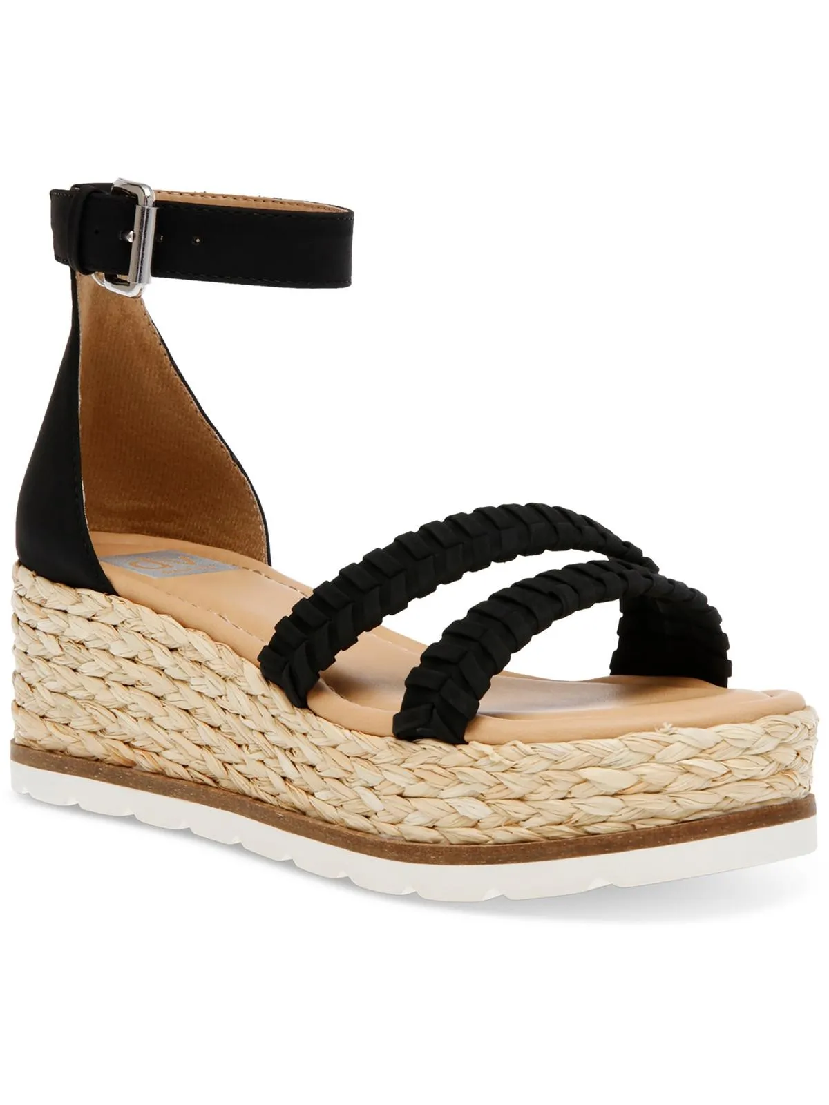BANNON Womens Wedge Ankle Strap Espadrille Heels