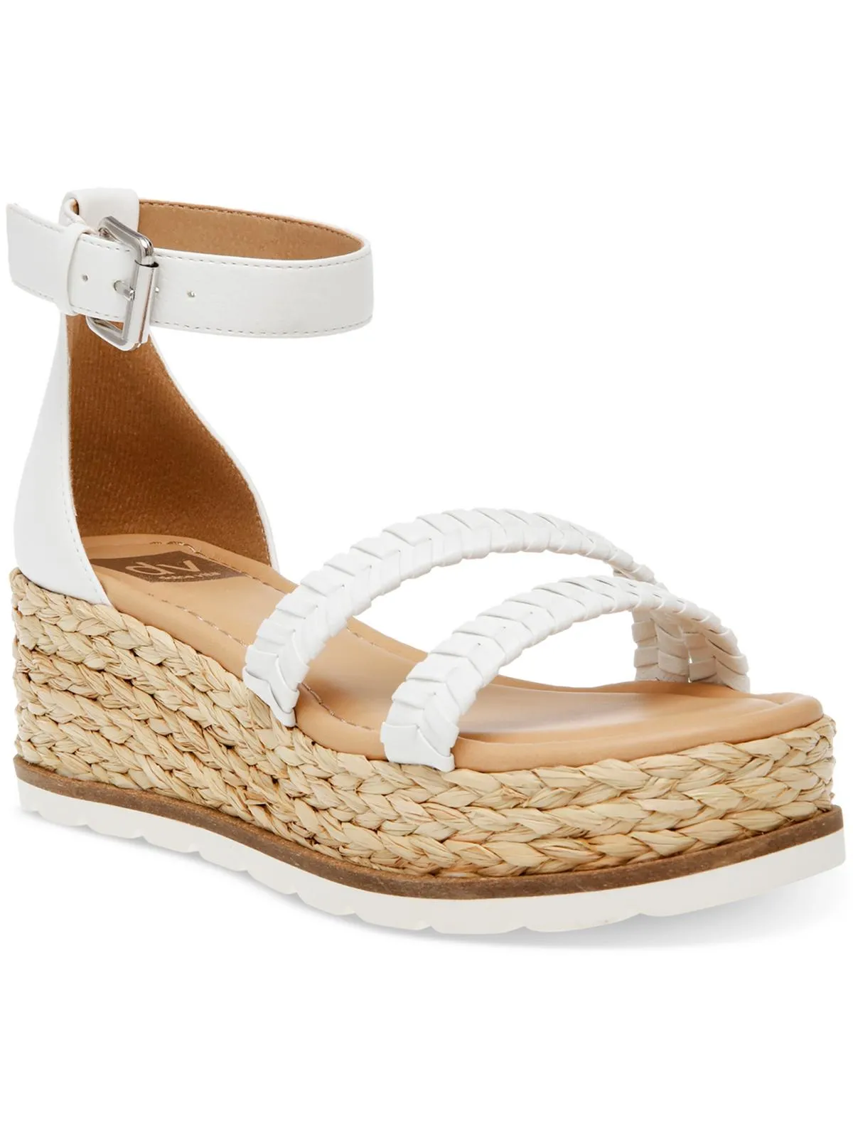 BANNON Womens Wedge Ankle Strap Espadrille Heels
