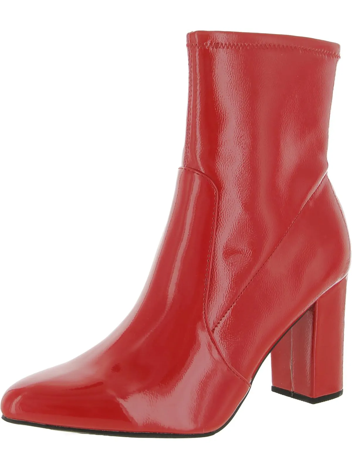 Becci Womens Patent Zipper Booties