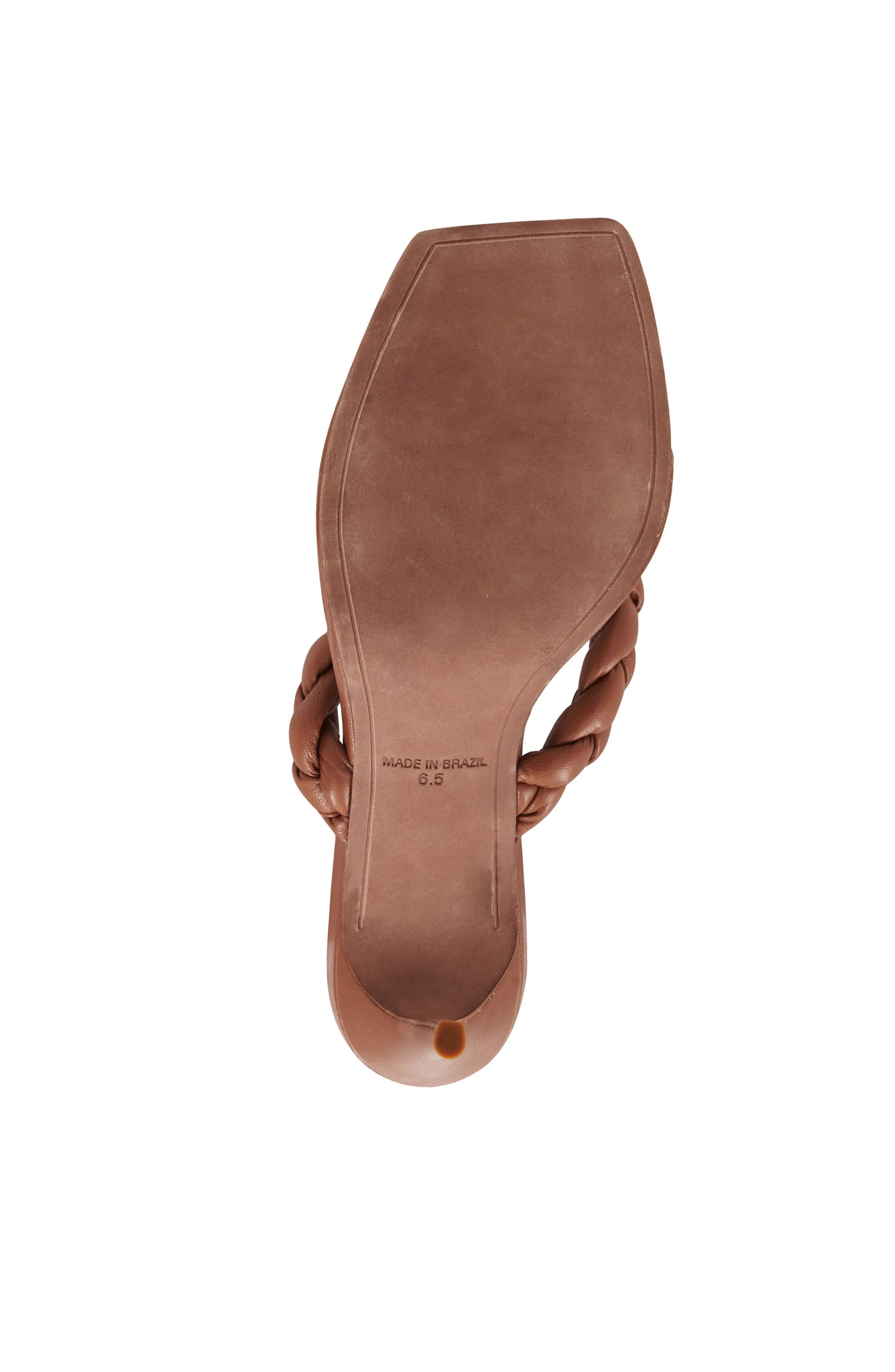 BELLA CHESTNUT LEATHER BRAIDED SANDAL HEEL