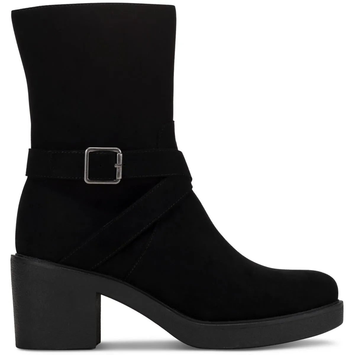 Bessiee Womens Faux Leather Round Toe Booties