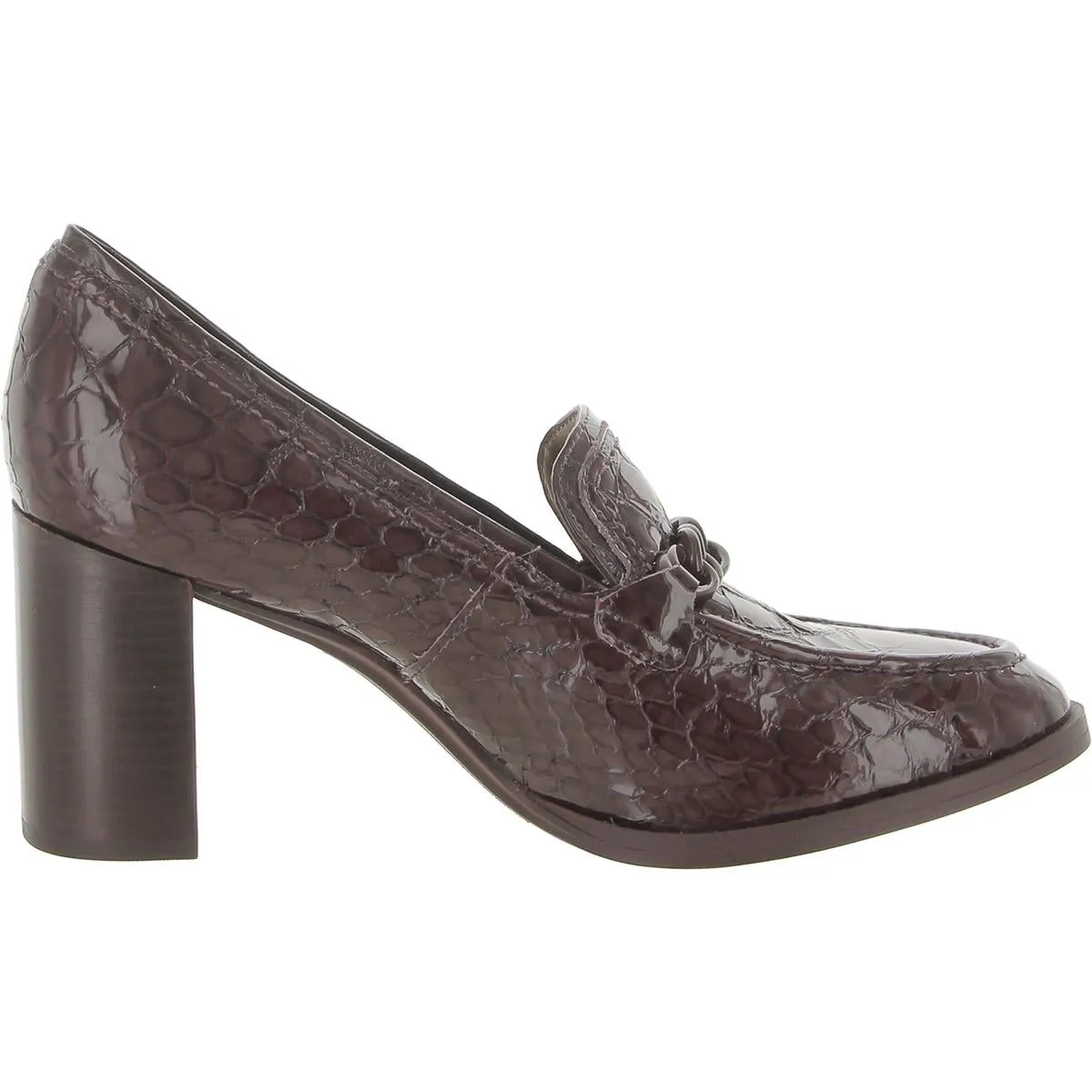 Bliss Womens Leather Slip-On Loafer Heels