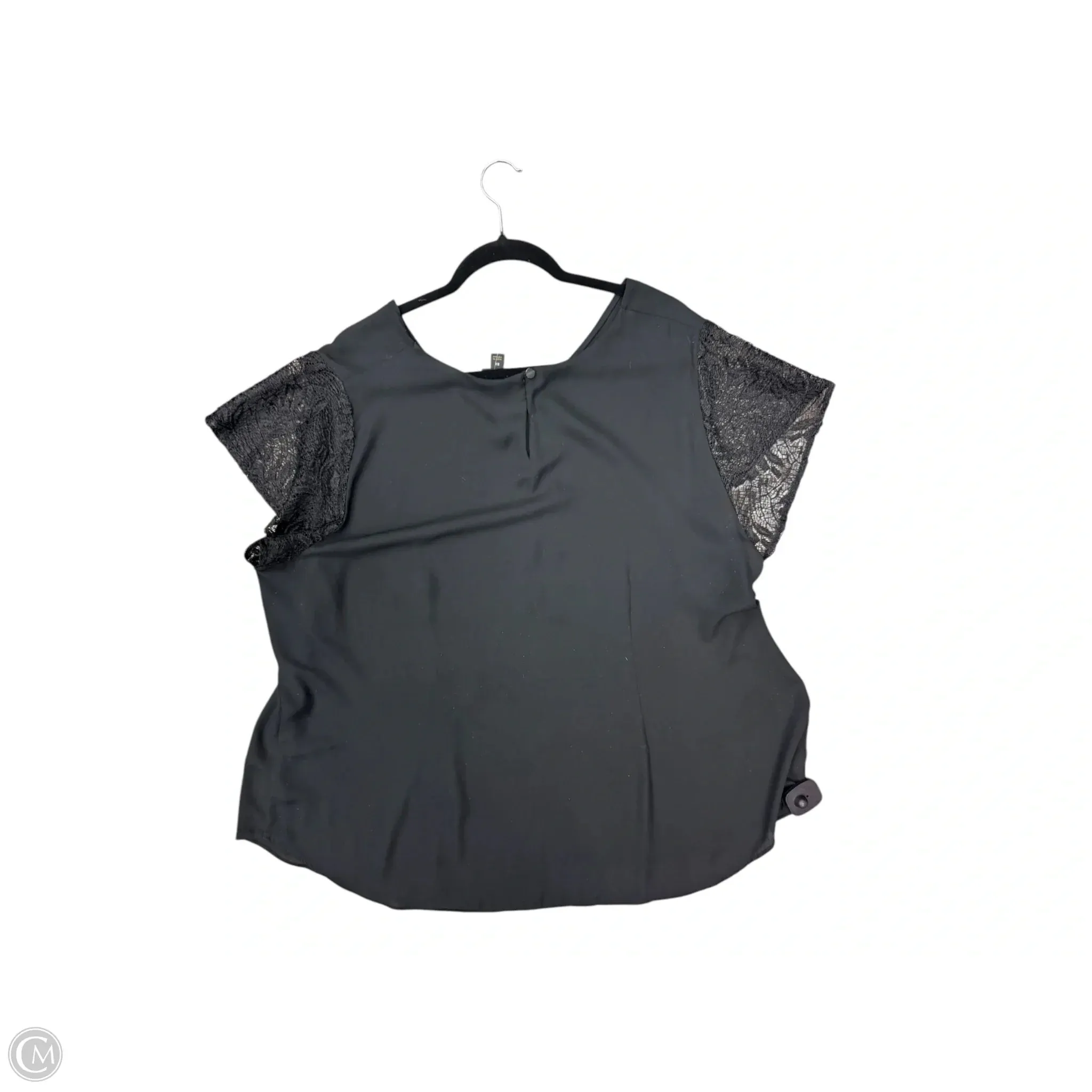 Blouse Short Sleeve By Worthington In Black, Size: 3x