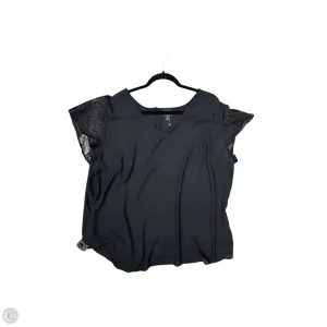 Blouse Short Sleeve By Worthington In Black, Size: 3x