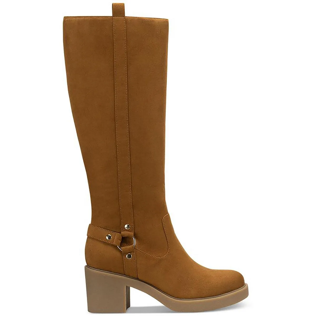 Brettaa Womens Faux Suede Round Toe Knee-High Boots
