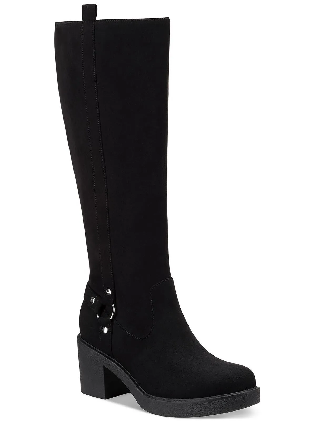 Brettaa Womens Faux Suede Round Toe Knee-High Boots