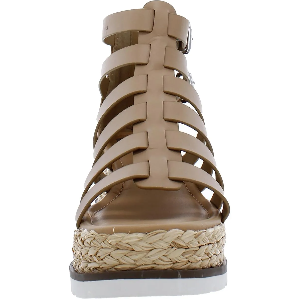 Breva Womens Strappy Buckle Wedge Heels