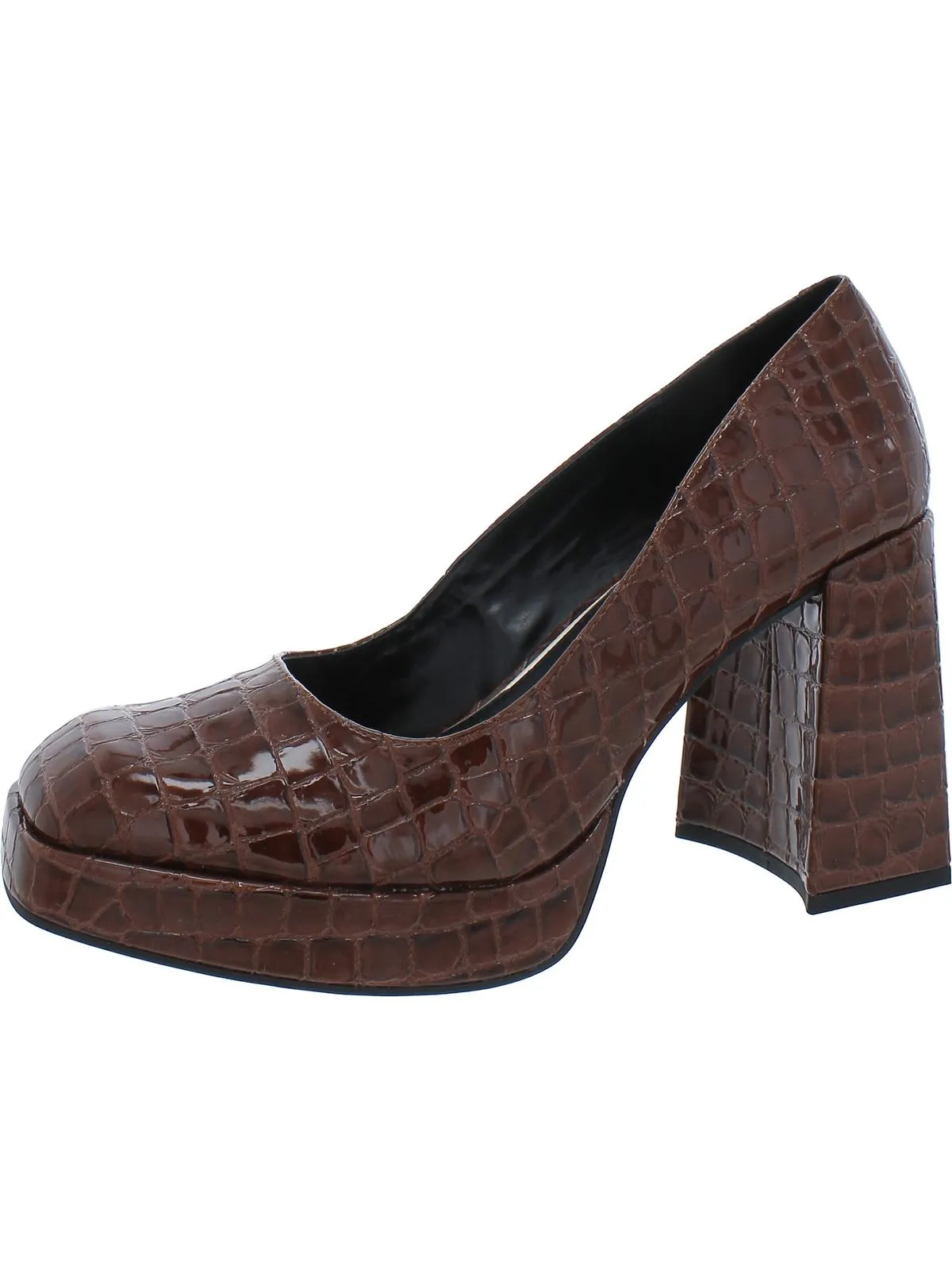 BRI PUMP Womens Slip On Block Heel Pumps