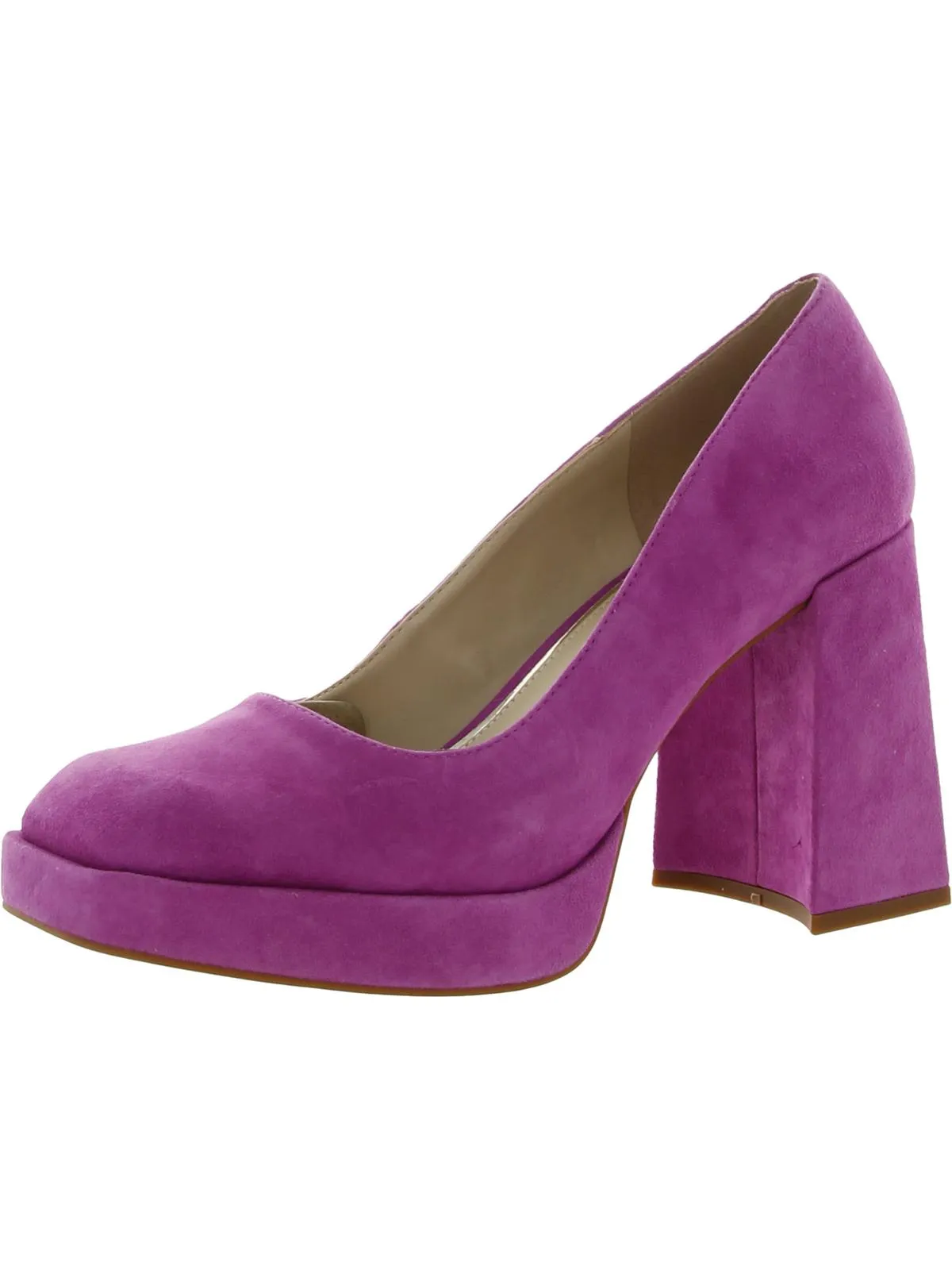 BRI PUMP Womens Slip On Block Heel Pumps