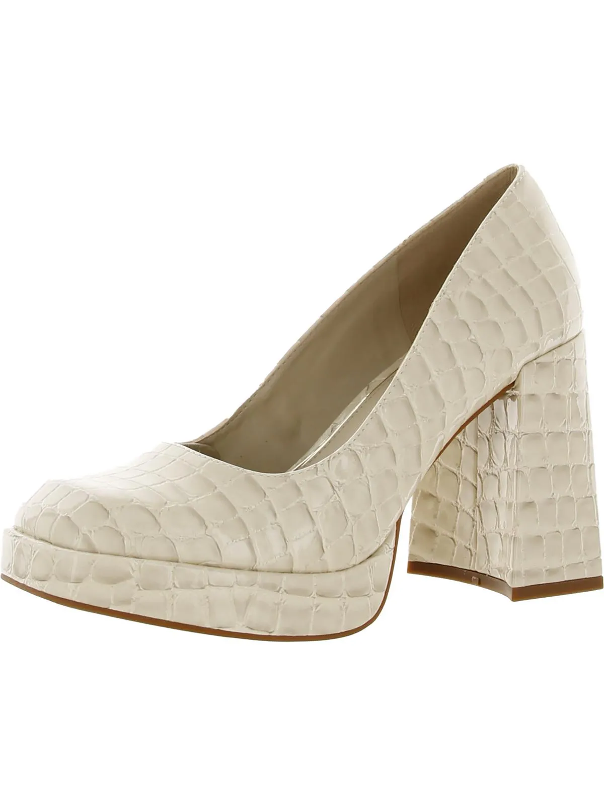 BRI PUMP Womens Slip On Block Heel Pumps