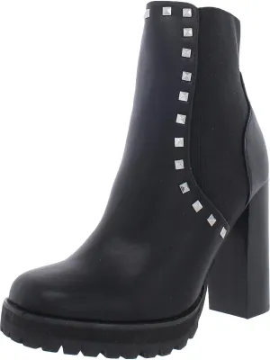 Brisa Womens Faux Leather Studded Ankle Boots