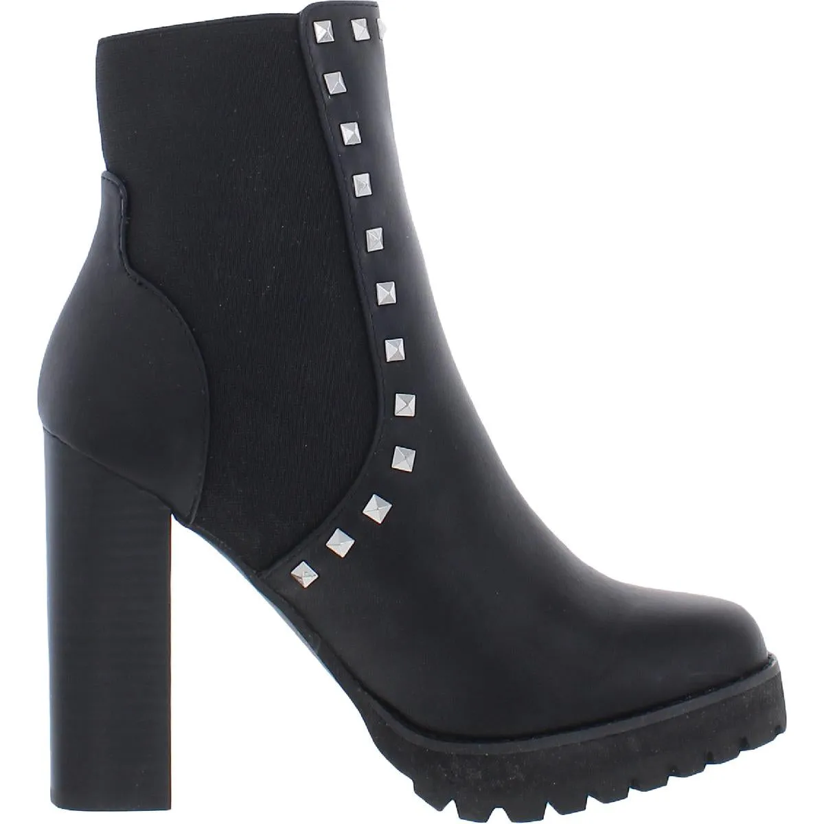 Brisa Womens Faux Leather Studded Ankle Boots