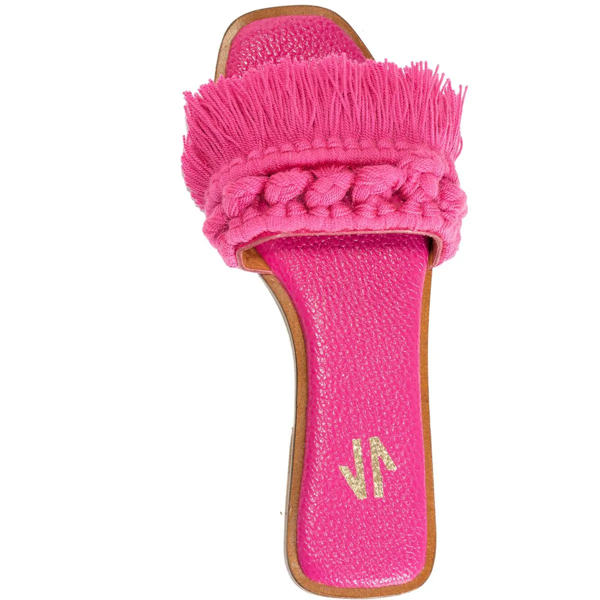 Candy Fringe Womens Flat Fringe Slide Sandals